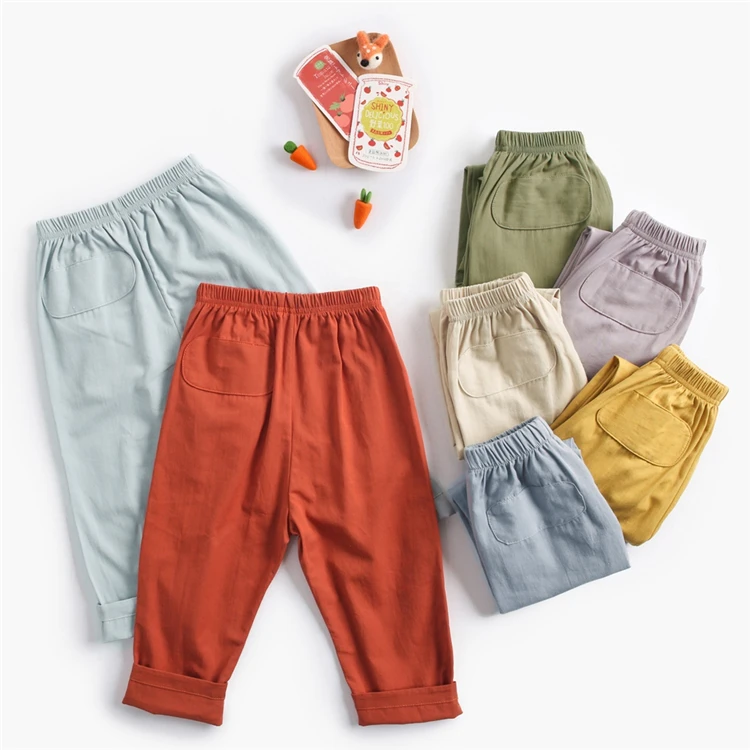 

KPW8120 2018 ins autumn children's clothing boys pants basic models baby girls out baby trousers