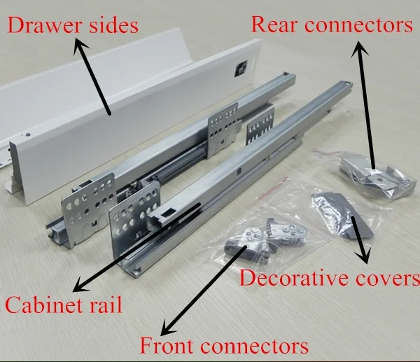 Triad Full Extension Soft Closing Drawer Slide Metal Box With Bumper