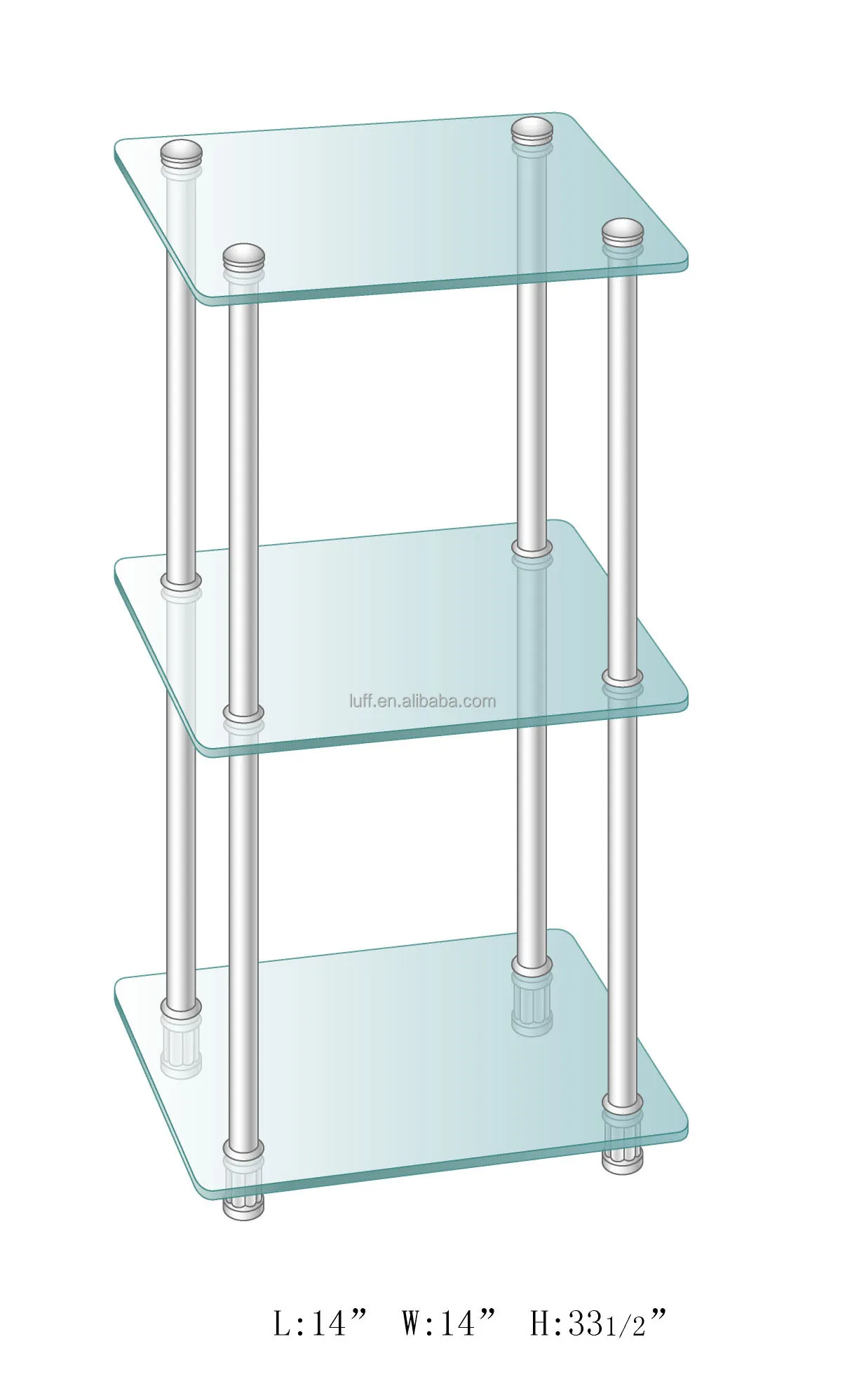 Clear Tempered Gl Bathroom Storage Three Tiers Square Clear Tempered Gl Bathroom Storage