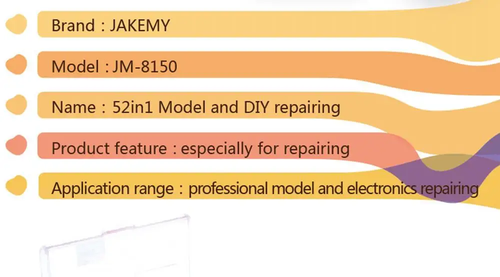 Hot Sale JAKEMY JM-8150 52 in 1 Screwdriver Repair Tools Set For Home,office Repair Tools