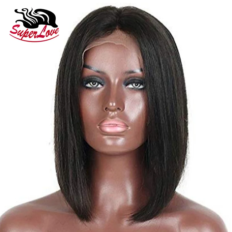 Hotsale Brazilian Indian Peruvian 8 to 18 inch  Lace Front Bob Wig, Silky Straight bob Human hair lace wig for Black Women