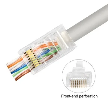 Rj45 Connectors Pass Through Male Connector For Cat 5e Cat6 Cable - Buy ...