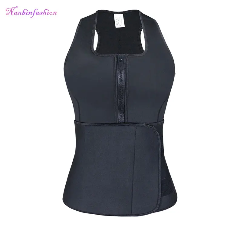 

Many Colors Sauna Vest Waist Slimming Belt with Zipper, As shown