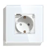 BSEED Standard Outdoor Smart Socket with Single Crystal Panel Waterproof Outdoor Plug Cover for Smart Home EU Outdoor Socket