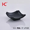 Guangzhou Hucheng tableware 5.3 inch strong melamine special square shape black snack dessert plate porcelain dinnerware