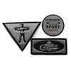Custom pvc logo embossed light reflective garment patch for outdoor clothing