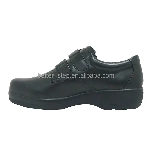 
Black Man Genuine leather Medical Special Diabetics Shoes 