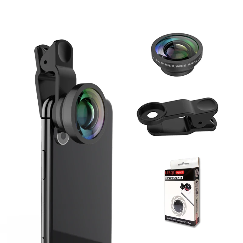 

LIEQI Smartphone Lenses Zoom Digital Camera Universal Clip Lens 0.4x Super Wide Angle Lens