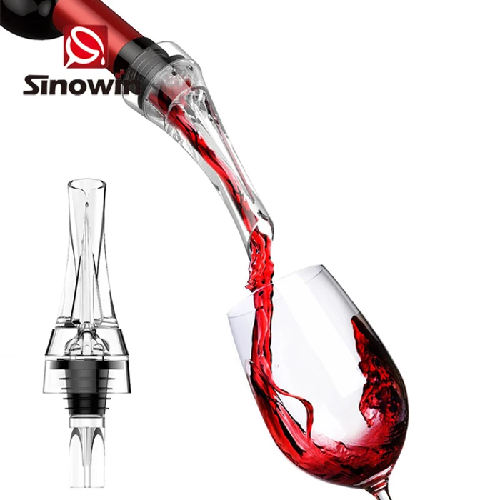 

Hot Sell New Wine Decanter Aerator Pourer Aerating Stop of Gift Sets, Transparent & black