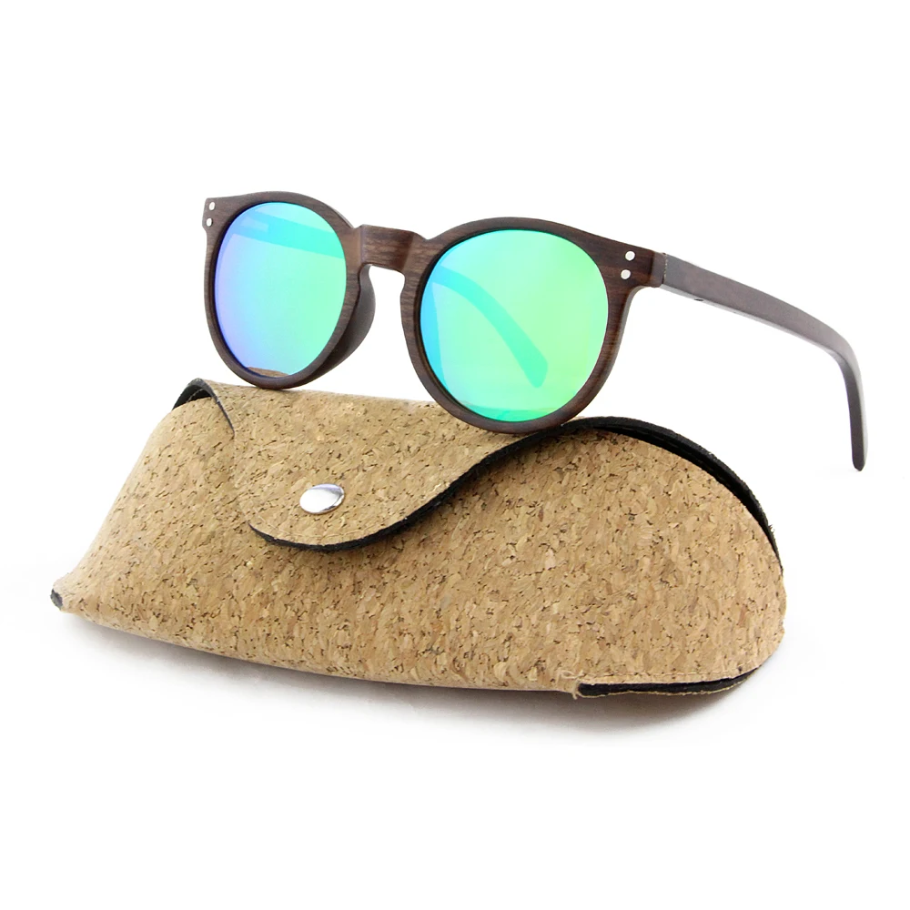 

2019 Customizable Wholesale Wood Grain Plastic Bamboo color sunglasses, Custom color