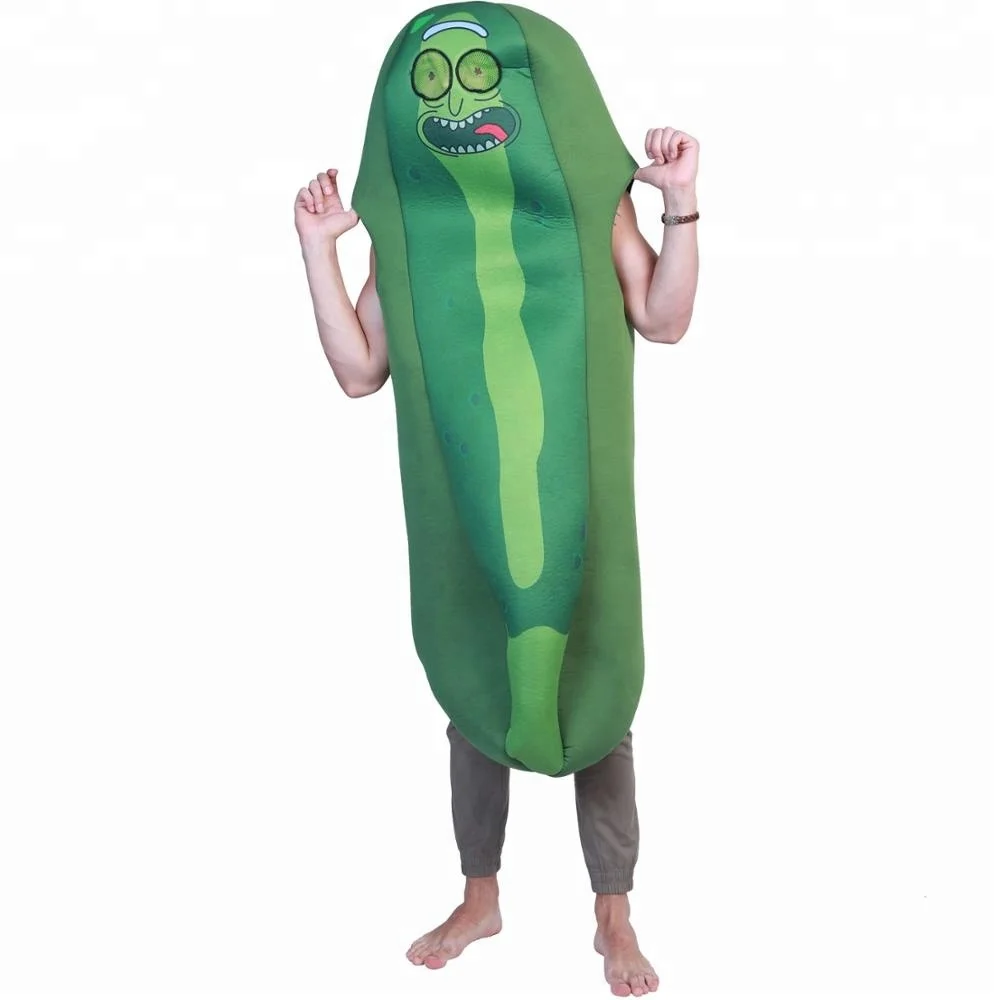 

drop shipping Carnival party fancy dress funny adult man Cucumber costume mascot for men jumpsuit, N/a