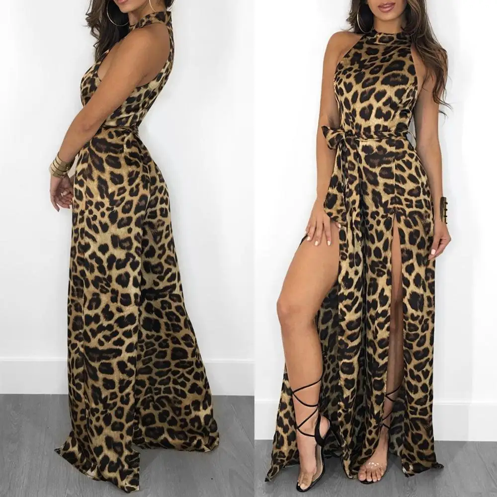 

2019 Ebay And Amazon Top Sale Sexy Women Dress Pants Leopard Jumpsuit, N/a