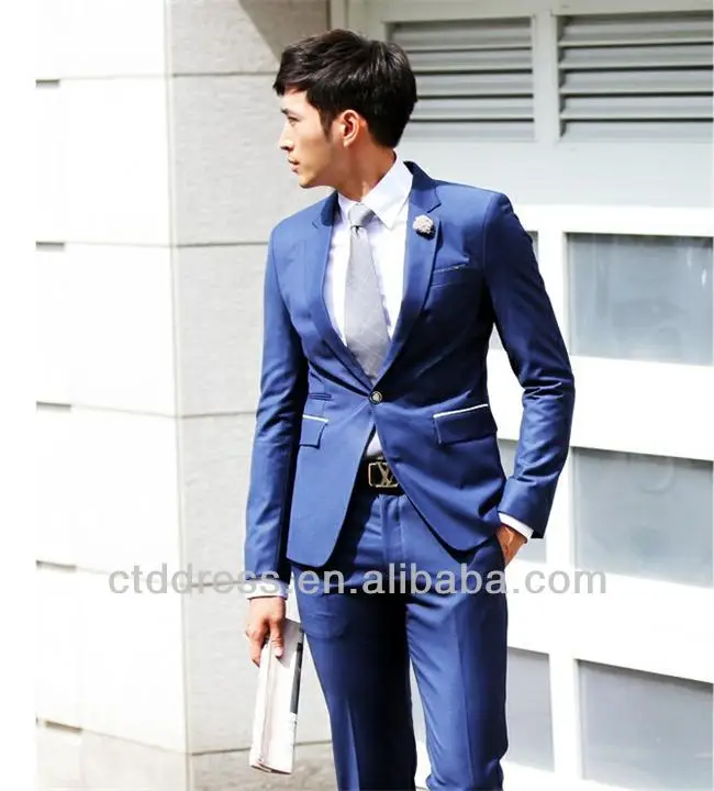 2014 Latest Korean Style Mens Sexy Navy Blue Business Suits Buy Navy