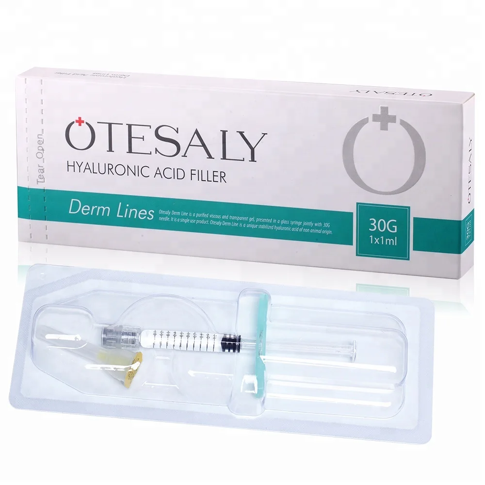 

Otesaly Anti Wrinkle Lip Filler Gel Injection Hyaluronic Acid Syringe for 1ml Dermal With 2 Needles