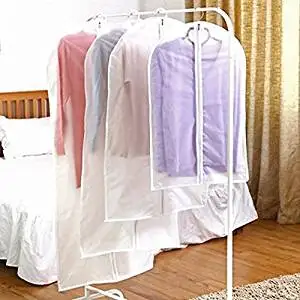 Teanfa Top Quality Easy Organize Travel Cloth Bag, Set of 5 units Clear Zipped Suit Bags Zipper Garment Clothes Covers (5 x Small)