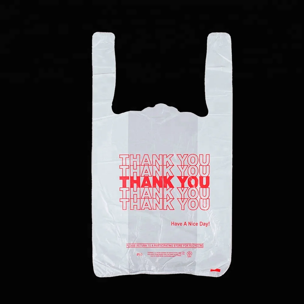 Oem Printed Logo T Shirt Hdpe Plastic Grocery Shopping Bag - Buy ...