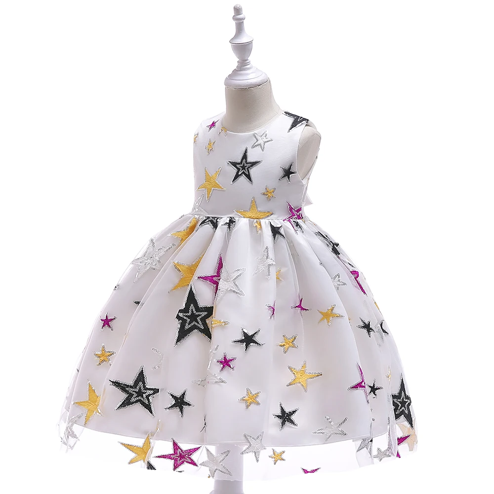 Korean Style Clothes Lovely Girl Party Dresses Embroidered Star Wedding ...