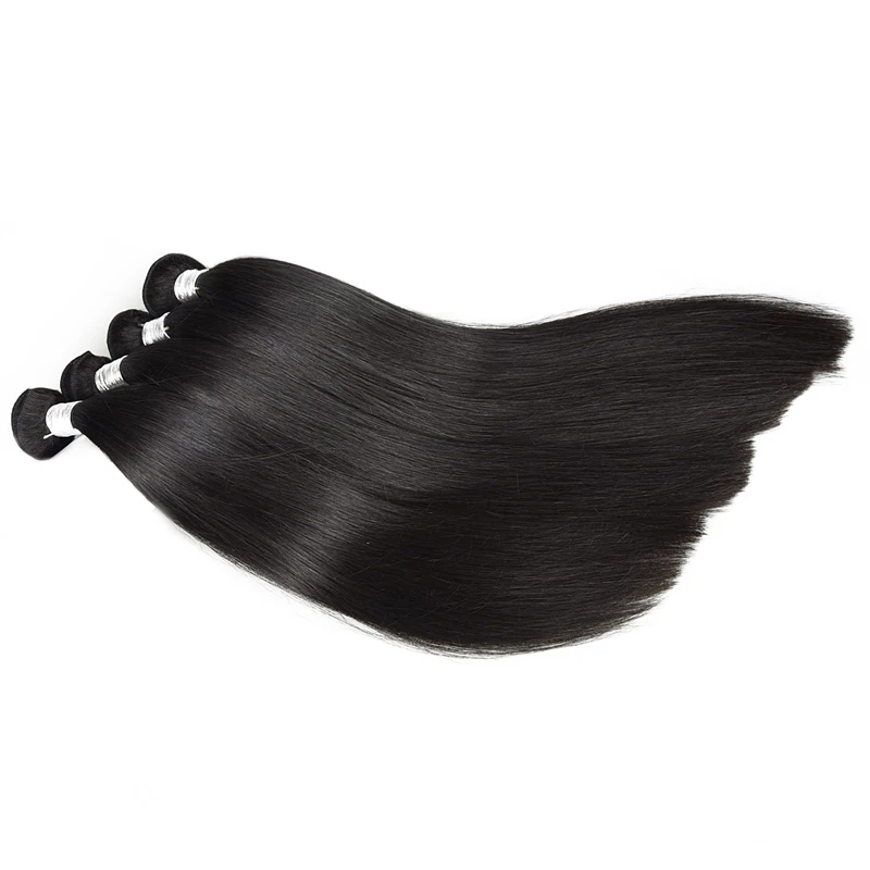 

100% Silky Straight Unprocessed Wholesale Human Virgin Brazilian Hair Bundles, Natural color #1b