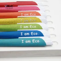 2019 new technology natural PET material color logo custom ECO pen,low carbon life PLA eco friendly ball point pen mskib shop