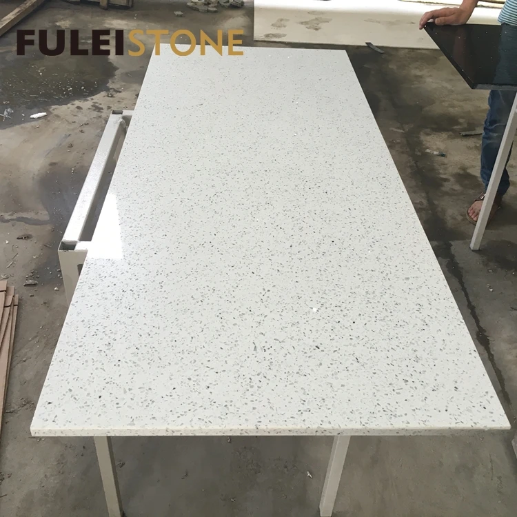 Best Quality Cheap Price White Sparkle Quartz Stone Dining Table Top