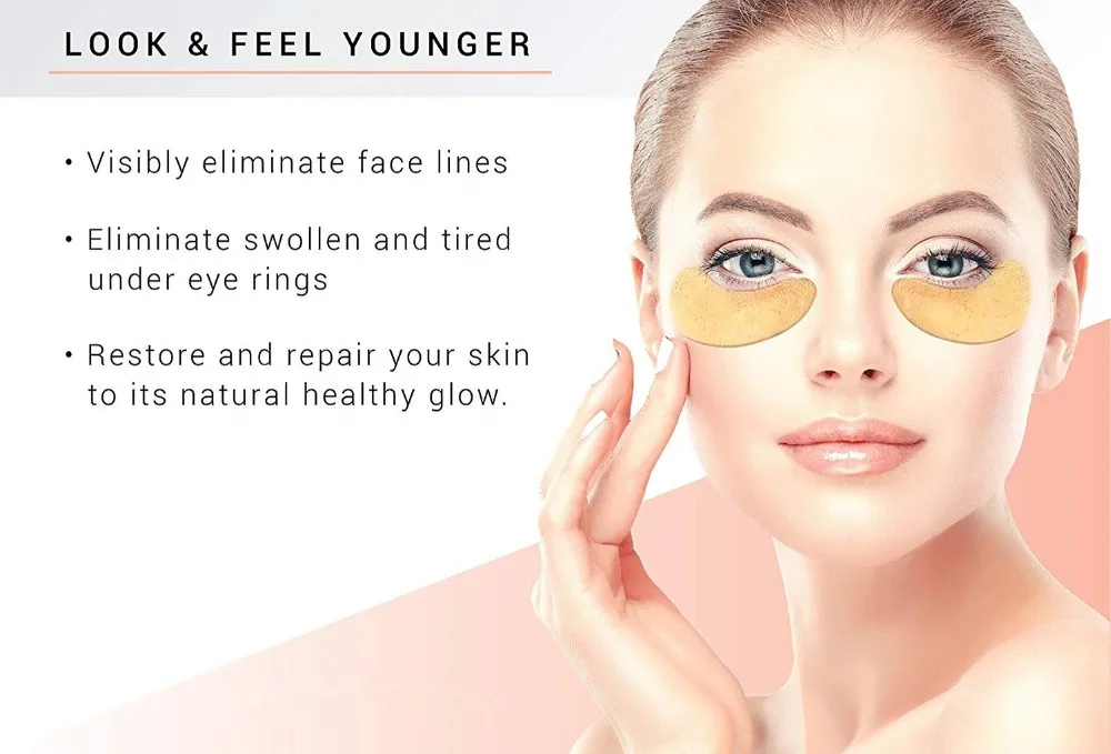 High Quality Reduce Dark Circles,Puffiness,Wrinkles 24k Gold Eye Mask ...