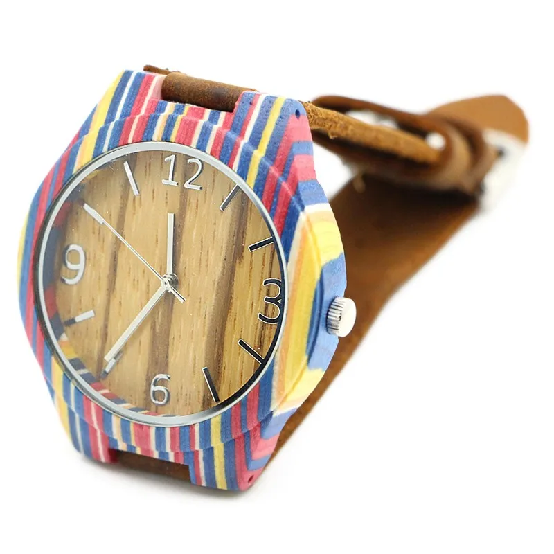 

SKYMOOD Women Color Wood Sustainable Wood Watch Australia, Skateboard wood material