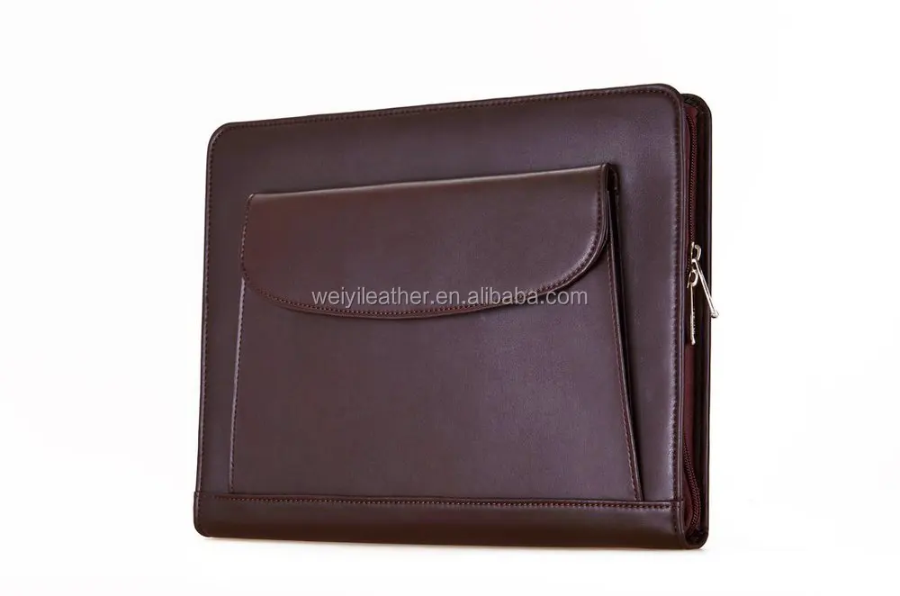 Customized Travel Document Holder A4 Size Manager Hardcover Leather