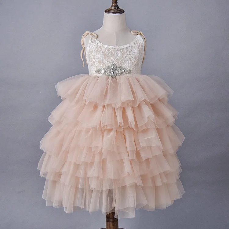 

Baby Princess Dress Lace summer Tutu Girls tiered Dress Toddler Clothing Birthday Party Clothing kids evening dress
