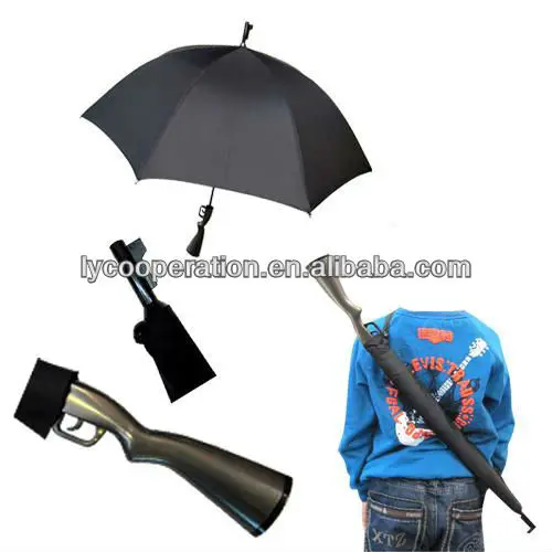 Зонтик бандита. Зонт-ружье. Зонт с рукояткой пистолета. Зонтик винтовка. Зонтик дробовик.