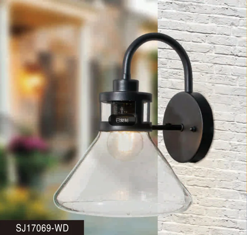 Waterproof IP44 wall decoration outdoor industrial vintage wall lamp glass