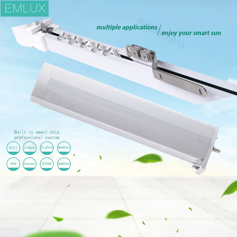 

wifi curtain motor with Curtain rods and rails