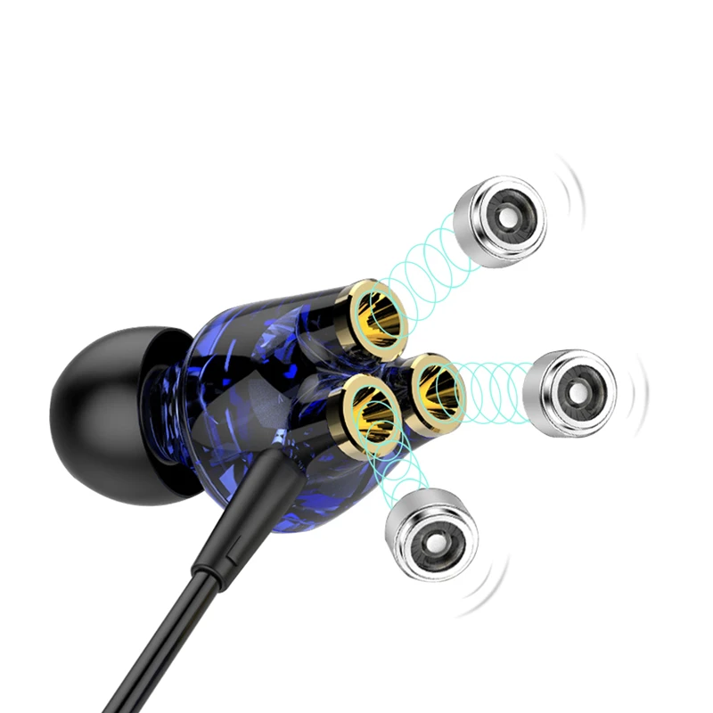 

3.5mm Headset Gamer 6 Dynamic Driver Unit In-ear Bass Stereo Sports Earphones Headset with MIC For Phone computer PC gaming