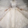 HTL214 Jancember organza party vestidos de noiva de rendas luxury lace heart shaped back muslim wedding dress