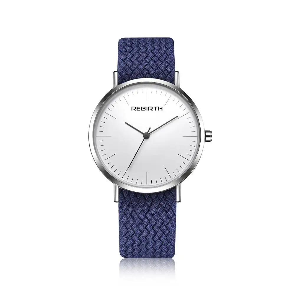 

Rebirth-071 Wholesale Wave Fabric Strap Couple Hand Watches Hot Sale Rebirth Brand Quartz Unisex Wrist Watch, Mix color