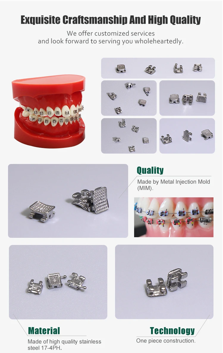 Dental Orthodontic Geousis Standard Edgewise Brackets No Hook 022 Buy
