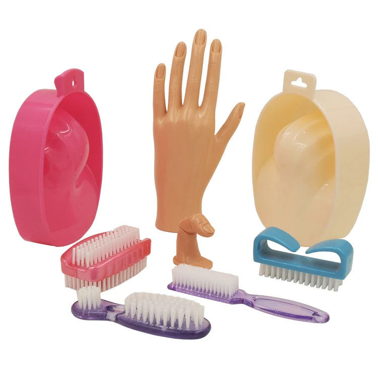 manicure and pedicure scrubbing cleaning plastic nail brush