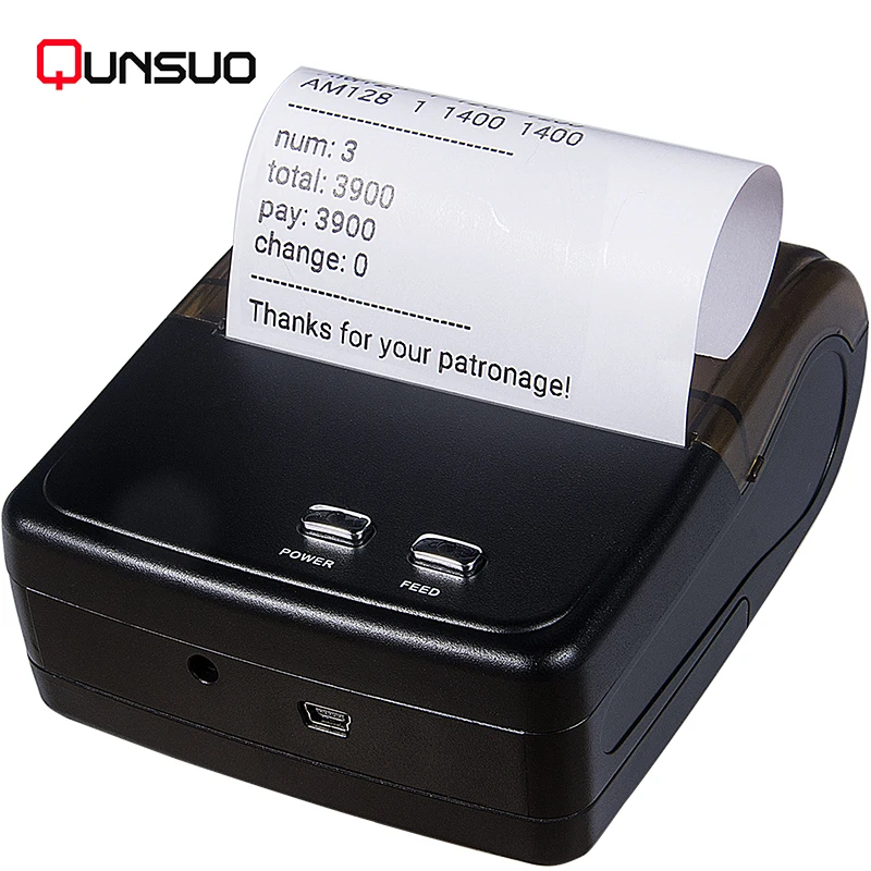 

Qunsuo Portable 3inch thermal Bluetooth printer 80mm