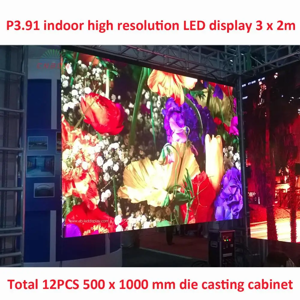 3m x 2m Indoor Led Screen Portable P3.91 Concerts Full Color Led Display  Panel