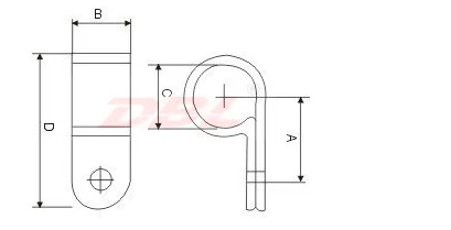 nylon 66  white plastic R-type line clamp