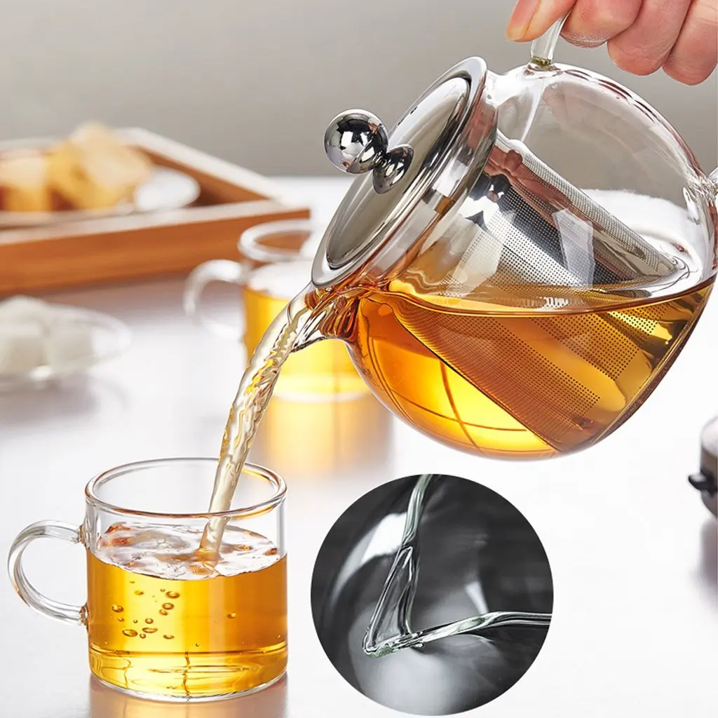 High Quality Mouthblown Borosilicate Teaware Glass Tea Maker Glass Teapot Tea Set With 304