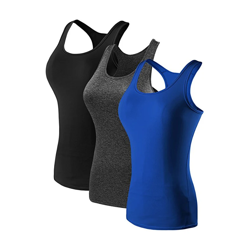 

Female 3 Pack Compression Base Layer Blank Custom Gym Tank Top