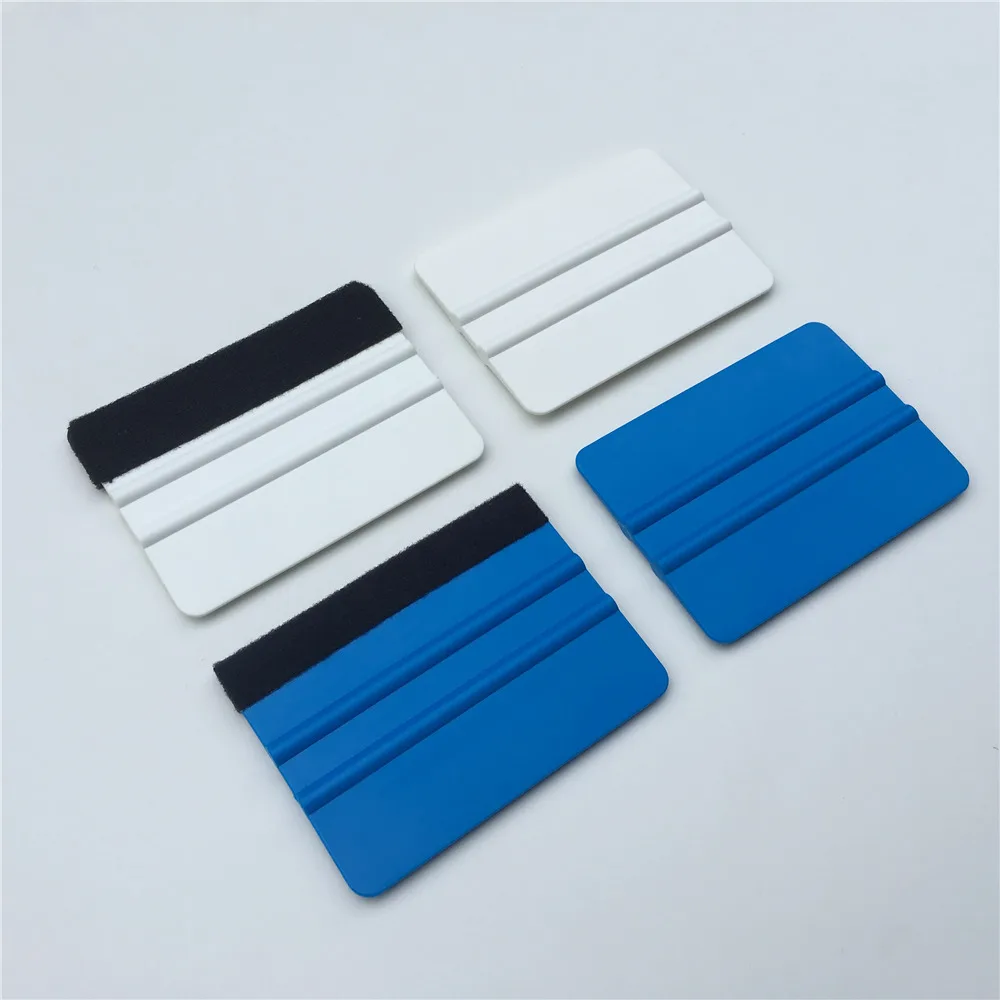 

Custom Logo Soft White Blue Felt Scraper Vinyl Film Felt Squeegee Car Wrap Tools