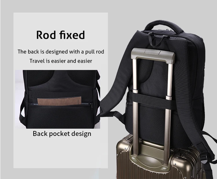 Aoking 17 Inch Hidden Compartment Mens Business Waterproof Bag Backpack