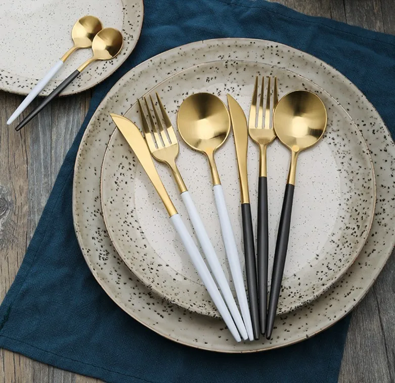 Buy Cutlery Online Elegant Restaurant Dinner Flatware Serving Set Gold Utensils Buy Gold