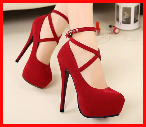 cheap red platform heels