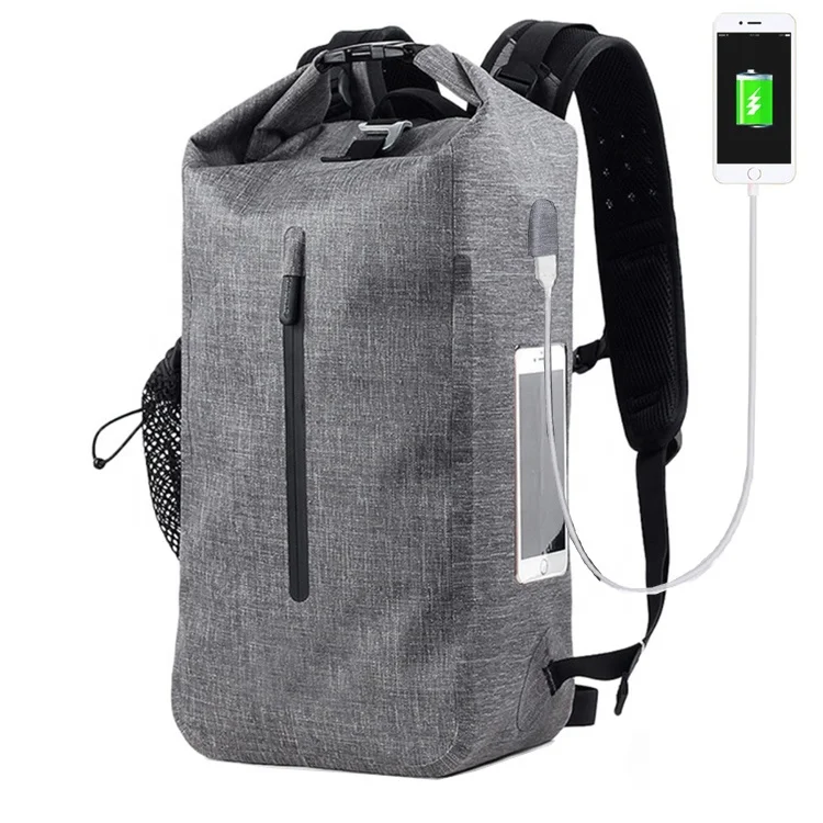 

Clear Pvc Side Layer Padded Computer Compartment Anti Theft Roll Top 30L TPU Backpack With USB Charging For Laptop