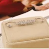 2018 New style Double long fish bone crystal ring for women silver fashion