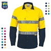 Customized Workwear Two Tone 3M Reflective Safety Work Hi Vis Shirt