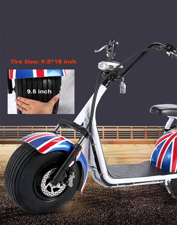 Smart Big Fat Tire Scooter 18*9.5 Inch Hub Motor Electric Scooter