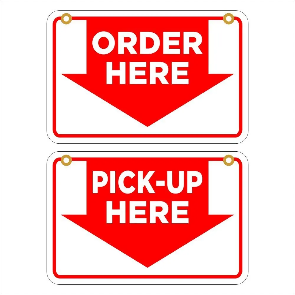 Order signs. Pick up надпись. Order here.
